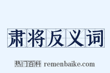 肃将反义词是什么意思的图片